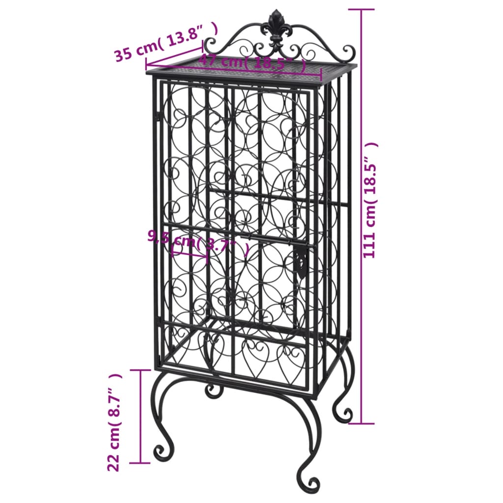 Wine Rack for 28 Bottles Metal